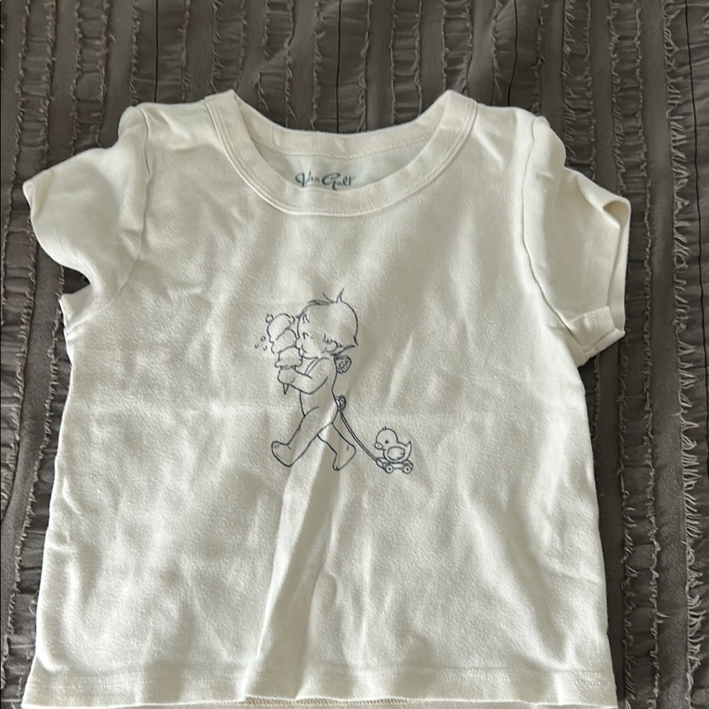 White Kids T-Shirt with Cute Print